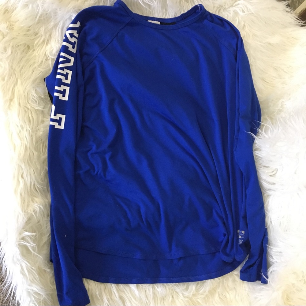 VS PINK long sleeve mesh back tee